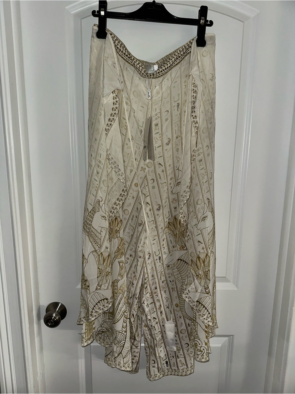 Camilla “The Queens Chamber” white gold silk wrap boho pants trousers L - Picture 3 of 11